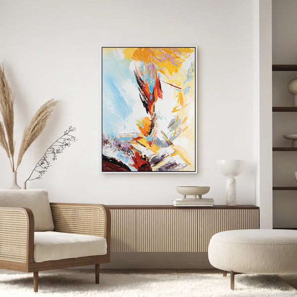 Leinwandbild handgemalt mit Acrylfarbe und Strukturpaste im Hochformat, Versteckte Dimension, 120x160 ohne Rahmen