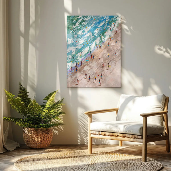 Leinwandbild handgemalt mit Acrylfarbe und Strukturpaste im Hochformat, Raetsel der Existenz, 75x100 mit Bilderrahmen in Eiche Dunkel