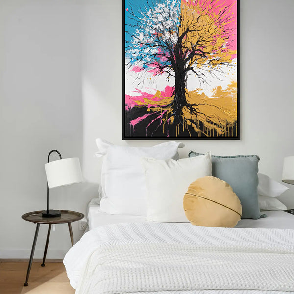 Leinwandbild handgemalt mit Acrylfarbe und Strukturpaste im Hochformat, Chromatischer Wipfel, 150x200 ohne Rahmen