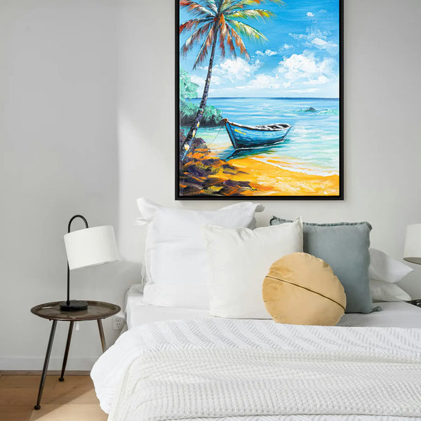 Leinwandbild handgemalt mit Acrylfarbe und Strukturpaste im Hochformat, Flucht in die Stille, 150x200 ohne Rahmen