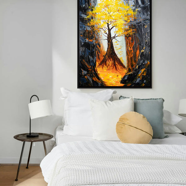 Leinwandbild handgemalt mit Acrylfarbe und Strukturpaste im Hochformat, Im Herz der Tiefe, 150x200 ohne Rahmen