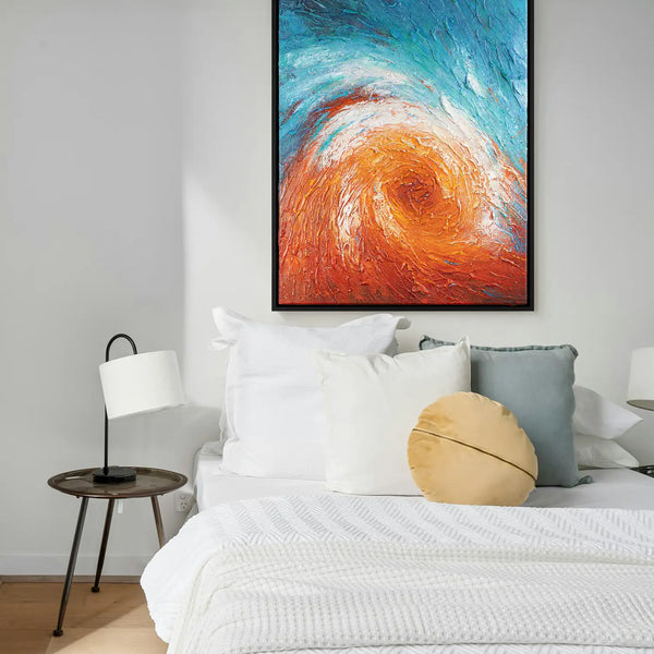 Leinwandbild handgemalt mit Acrylfarbe und Strukturpaste im Hochformat, Im Wirbel der Zeit, 150x200 ohne Rahmen