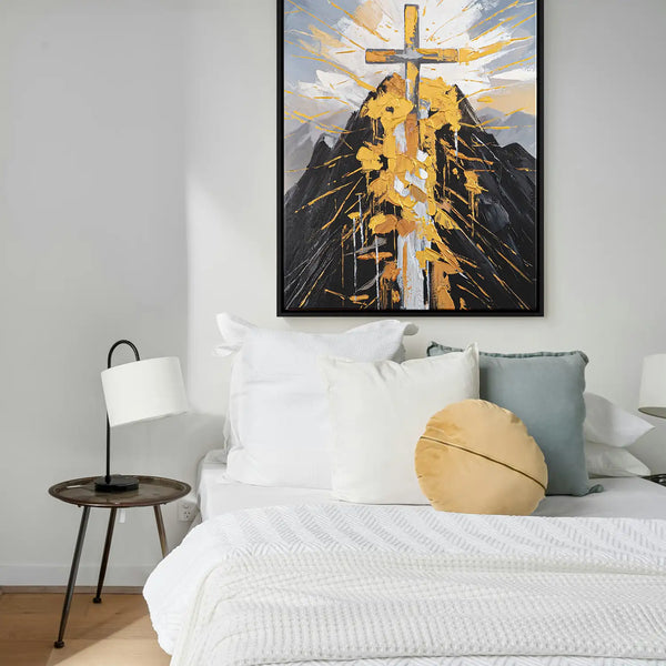 Leinwandbild handgemalt mit Acrylfarbe und Strukturpaste im Hochformat, Berg der Vergebung, 150x200 ohne Rahmen