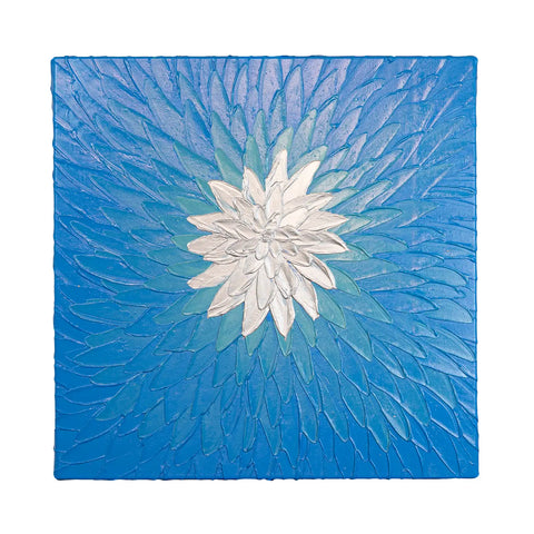 Leinwandbild handgemalt mit Acrylfarbe und Strukturpaste im Quadratisch, Geist der Freiheit, 60x60 ohne Rahmen