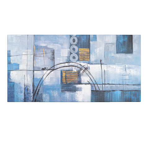 Leinwandbild handgemalt mit Acrylfarbe und Strukturpaste im Panorama, Wege der Intuition, 50x100 ohne Rahmen