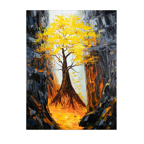 Leinwandbild handgemalt mit Acrylfarbe und Strukturpaste im Hochformat, Im Herz der Tiefe, 60x80 ohne Rahmen