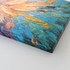 Leinwandbild handgemalt mit Acrylfarbe und Strukturpaste im Panorama, Balance im Chaos, 50x100 mit Bilderrahmen in Weiß