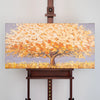 Leinwandbild handgemalt mit Acrylfarbe und Strukturpaste im Panorama, Dualitaet der Natur, 50x100 mit Bilderrahmen in Schwarz