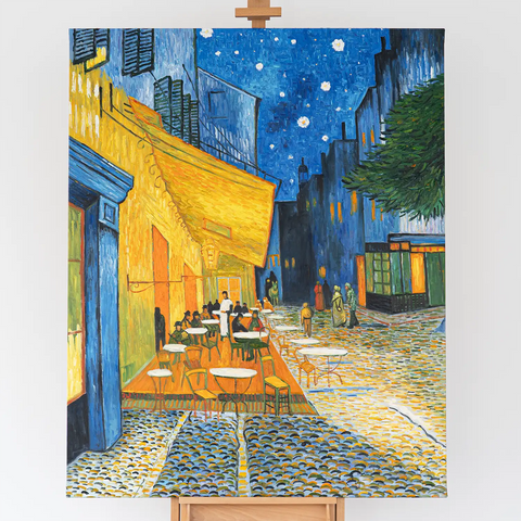 Caféterrasse am Abend in 131x162cm