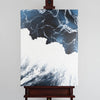 Leinwandbild handgemalt mit Acrylfarbe und Strukturpaste im Hochformat, Polaritaeten des Lebens2, 60x80 mit Bilderrahmen in Schwarz