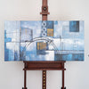Leinwandbild handgemalt mit Acrylfarbe und Strukturpaste im Panorama, Wege der Intuition, 50x100 mit Bilderrahmen in Schwarz