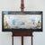 Leinwandbild handgemalt Gemälde mit Acrylfarbe und Strukturpaste im Panorama, Ewige Praesenz, 100x50 mit Bilderrahmen in Schwarz