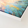 Leinwandbild handgemalt mit Acrylfarbe und Strukturpaste im Panorama, Balance im Chaos, 60x120 mit Bilderrahmen in Eiche Hell