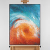 Leinwandbild handgemalt mit Acrylfarbe und Strukturpaste im Hochformat, Im Wirbel der Zeit, 90x120 ohne Rahmen