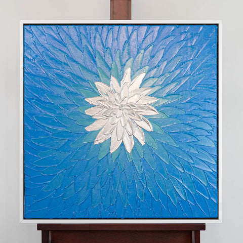 Leinwandbild handgemalt mit Acrylfarbe und Strukturpaste im Quadratisch, Geist der Freiheit, 100x100 ohne Rahmen