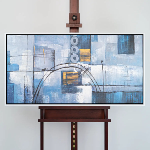 Leinwandbild handgemalt mit Acrylfarbe und Strukturpaste im Panorama, Wege der Intuition, 70x140 ohne Rahmen
