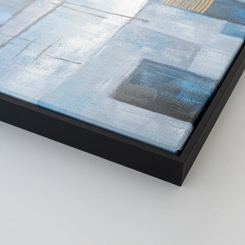 Leinwandbild handgemalt mit Acrylfarbe und Strukturpaste im Panorama, Wege der Intuition, 80x160 mit Bilderrahmen in Schwarz