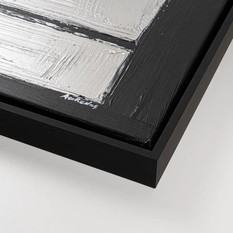 Leinwandbild handgemalt Gemälde mit Acrylfarbe und Strukturpaste im Panorama, Reflexion, 160x80 mit Bilderrahmen in Schwarz