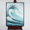 Leinwandbild handgemalt mit Acrylfarbe und Strukturpaste im Hochformat, Das unendliche Spiel, 120x160 mit Bilderrahmen in Eiche Dunkel