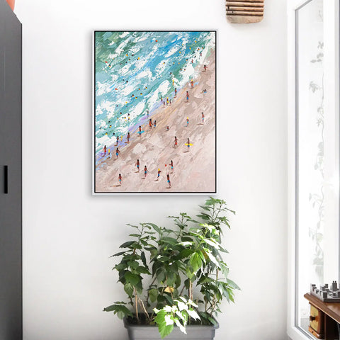 Leinwandbild handgemalt mit Acrylfarbe und Strukturpaste im Hochformat, Raetsel der Existenz, 90x120 mit Bilderrahmen in Weiß