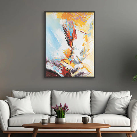 Leinwandbild handgemalt mit Acrylfarbe und Strukturpaste im Hochformat, Versteckte Dimension, 150x200 ohne Rahmen