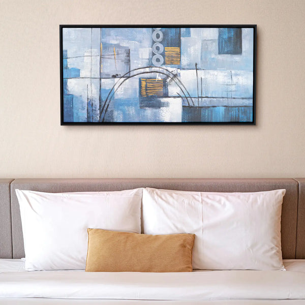 Leinwandbild handgemalt mit Acrylfarbe und Strukturpaste im Panorama, Wege der Intuition, 100x200 ohne Rahmen