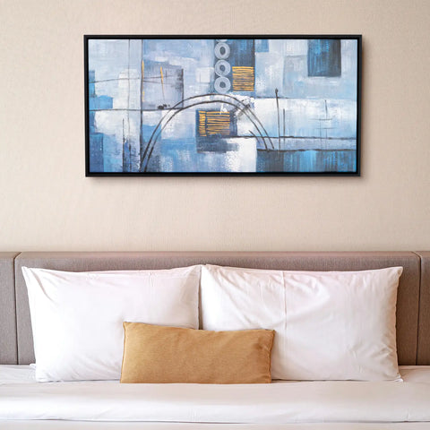 Leinwandbild handgemalt mit Acrylfarbe und Strukturpaste im Panorama, Wege der Intuition, 100x200 ohne Rahmen