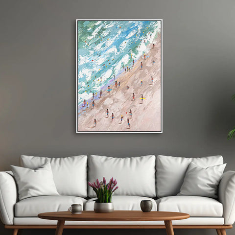 Leinwandbild handgemalt mit Acrylfarbe und Strukturpaste im Hochformat, Raetsel der Existenz, 90x120 mit Bilderrahmen in Schwarz