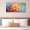 Leinwandbild handgemalt mit Acrylfarbe und Strukturpaste im Panorama, Balance im Chaos, 70x140 mit Bilderrahmen in Schwarz