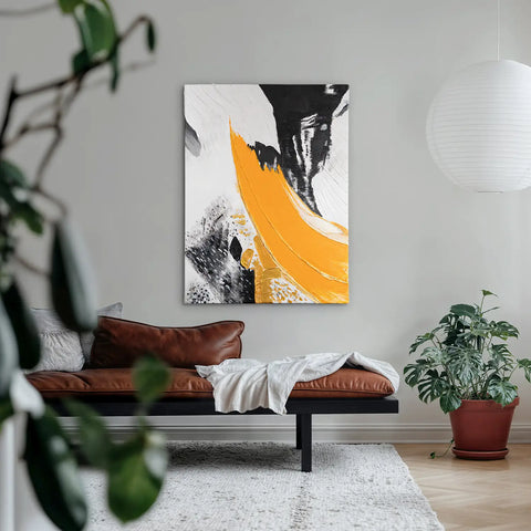 Leinwandbild handgemalt mit Acrylfarbe und Strukturpaste im Hochformat, Resonanz des Geistes, 75x100 ohne Rahmen