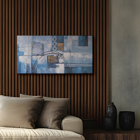 Leinwandbild handgemalt mit Acrylfarbe und Strukturpaste im Panorama, Wege der Intuition, 60x120 ohne Rahmen