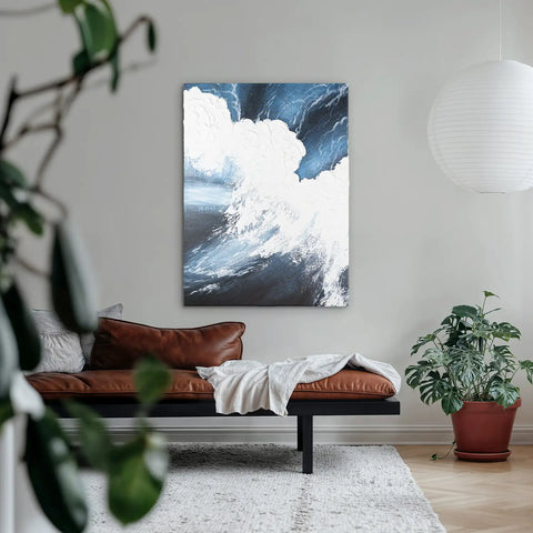 Leinwandbild handgemalt mit Acrylfarbe und Strukturpaste im Hochformat, Polaritaeten des Lebens3, 75x100 ohne Rahmen
