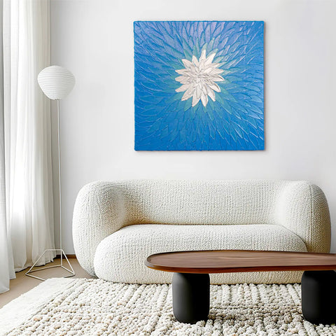 Leinwandbild handgemalt mit Acrylfarbe und Strukturpaste im Quadratisch, Geist der Freiheit, 80x80 ohne Rahmen