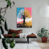 Leinwandbild handgemalt mit Acrylfarbe und Strukturpaste im Hochformat, Chromatischer Wipfel, 75x100 ohne Rahmen