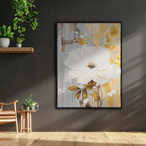 Leinwandbild handgemalt mit Acrylfarbe und Strukturpaste im Hochformat, Schoepfungskraft, 150x200 mit Bilderrahmen in Schwarz