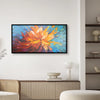 Leinwandbild handgemalt mit Acrylfarbe und Strukturpaste im Panorama, Balance im Chaos, 100x200 mit Bilderrahmen in Schwarz