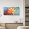 Leinwandbild handgemalt mit Acrylfarbe und Strukturpaste im Panorama, Balance im Chaos, 60x120 mit Bilderrahmen in Weiß