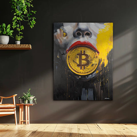 Leinwandbild handgemalt mit Acrylfarbe und Strukturpaste im Hochformat, Preis der Stille, 75x100 mit Bilderrahmen in Weiß