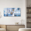 Leinwandbild handgemalt mit Acrylfarbe und Strukturpaste im Panorama, Wege der Intuition, 60x120 mit Bilderrahmen in Weiß