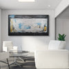 Leinwandbild handgemalt Gemälde mit Acrylfarbe und Strukturpaste im Panorama, Ewige Praesenz, 160x80 ohne Rahmen