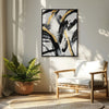 Leinwandbild handgemalt mit Acrylfarbe und Strukturpaste im Hochformat, Ewiger Moment, 150x200 mit Bilderrahmen in Eiche Hell
