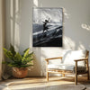 Leinwandbild handgemalt mit Acrylfarbe und Strukturpaste im Hochformat, Die Taenzerin, 120x160 mit Bilderrahmen in Weiß