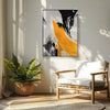 Leinwandbild handgemalt mit Acrylfarbe und Strukturpaste im Hochformat, Resonanz des Geistes, 120x160 mit Bilderrahmen in Weiß
