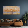 Leinwandbild handgemalt mit Acrylfarbe und Strukturpaste im Panorama, Dualitaet der Natur, 80x160 mit Bilderrahmen in Weiß