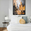 Leinwandbild handgemalt mit Acrylfarbe und Strukturpaste im Hochformat, Skyscraper, 150x200 ohne Rahmen